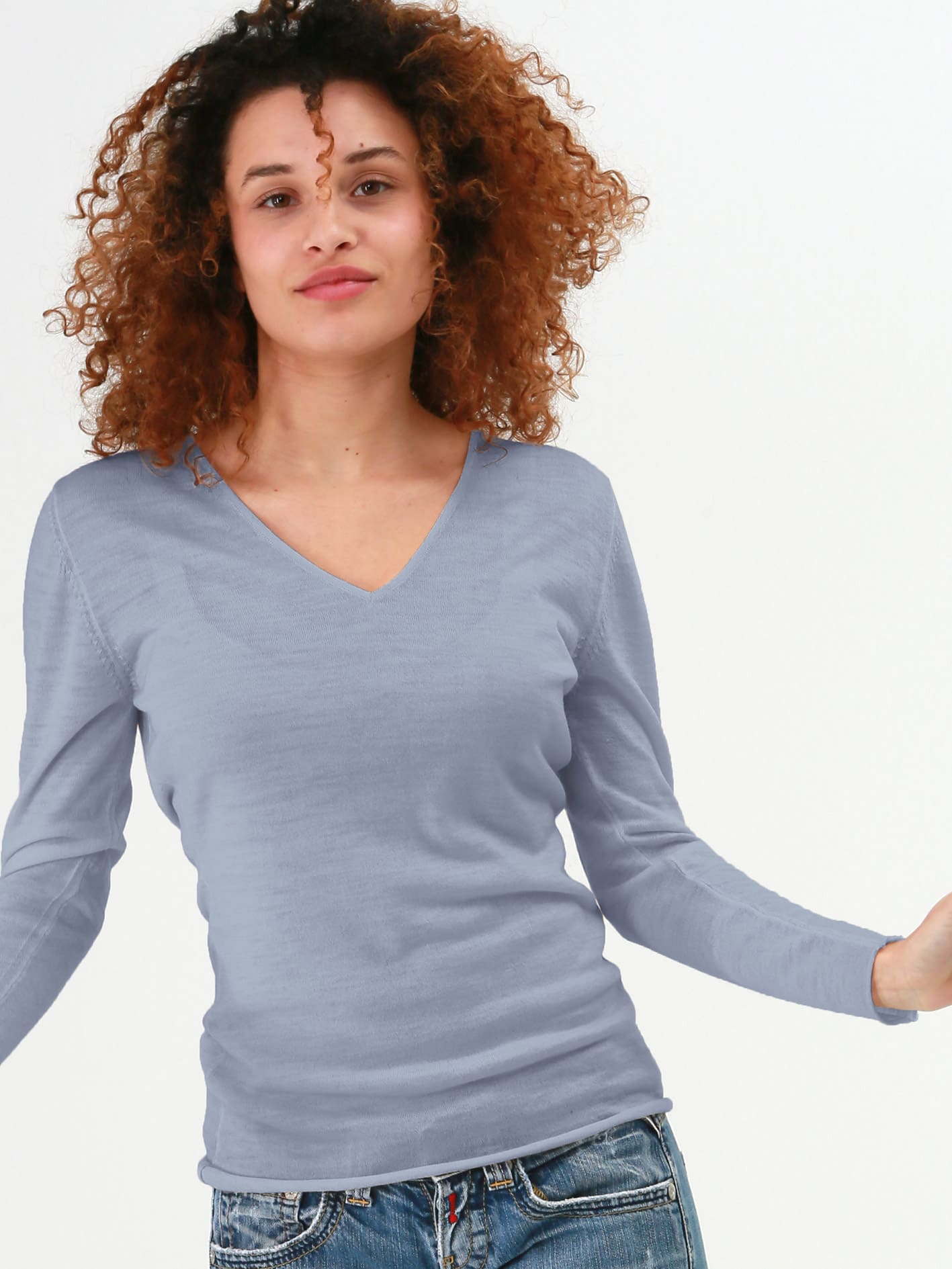 TAHA. Shirt. Longsleeve. V Neck. Merino.