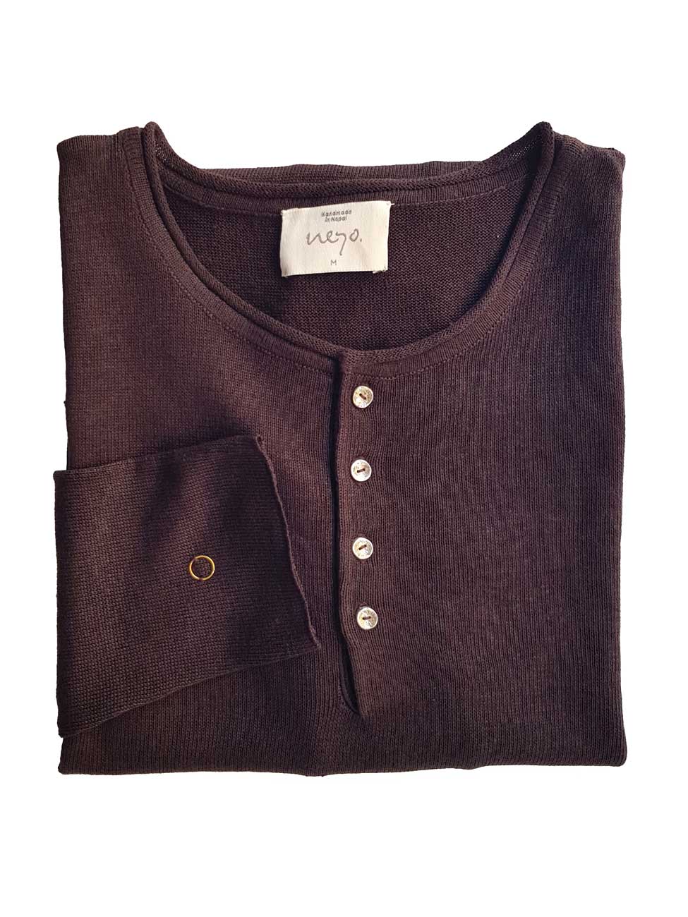 D U N G A. Henley Shirt Men. Linen.