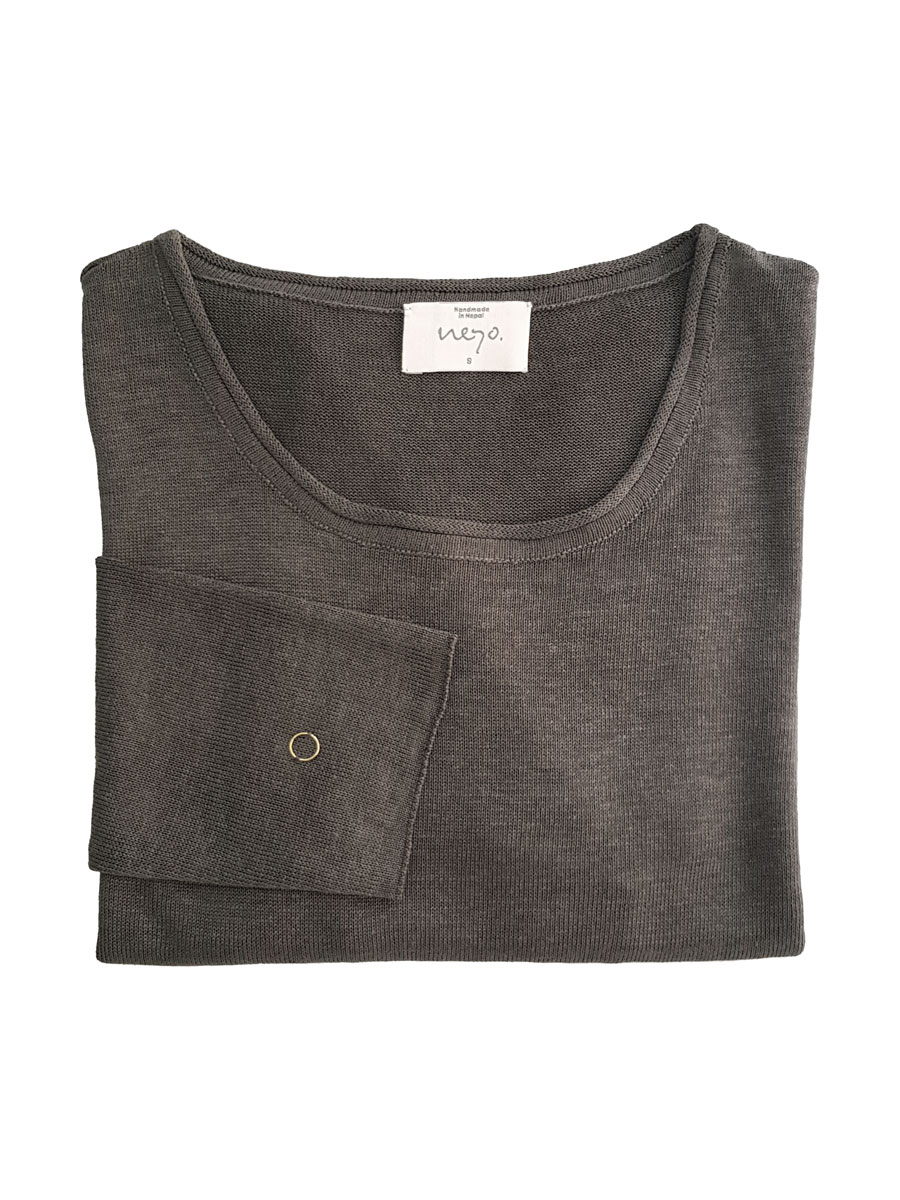 S A M I R A. Pullover Round Neck Men. Linen.